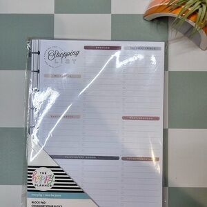 The Happy Planner Shopping List Block Pad with Black and Pink Accents
